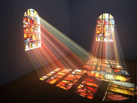 Beams Of Light, زجاج ملون, Window Light, Empty Room, Faux Stained Glass, Nagasaki, Humble Abode, Edison Light Bulbs, Stained Glass Windows