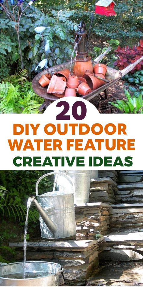 Create a serene outdoor sanctuary with effortless and delightful water feature projects. Elevate your garden with these DIY ideas that evoke peace and beauty. Let the calming sounds of water turn your outdoor space into a tranquil haven, perfect for unwinding and rejuvenating. Enhance your backyard oasis with these inspiring projects that add a touch of relaxation to your surroundings. Homemade Water Fountains, Patio Water Feature, Small Water Fountain, Vegetable Garden Beds, Diy Water Feature, Diy Water Fountain, Outdoor Water Feature, Garden Water Fountains, Small Water Features