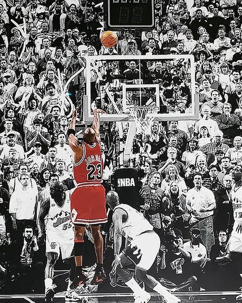 I Love Hip Hop on Instagram: “25 years ago 🏆🏆🏆🏆🏆🏆” Michael Jordan Last Shot, Michael Jordan Images, Basketball Wall Art, Jordan Logo Wallpaper, Nba History, Michael Jordan Chicago Bulls, Last Shot, Basketball Posters, Poster Black And White