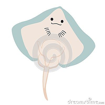 vector-illustration-cute-ray-stingray-cartoon-character-isolated-white-background Stingray Cartoon, Character Mascot, Stingray, Cute Characters, Cartoon Character, Cartoon Characters, White Background, Vector Illustration, White