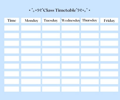 Timetable Design Aesthetic, Aesthetic Timetable Printable, Time Table Aesthetic, Aesthetic School Timetable, School Time Table Template, Timetable Template Aesthetic, School Timetable Design Aesthetic, School Timetable Design, School Timetable Printable