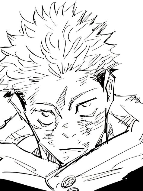 Manga Panel Jujutsu Kaisen, Simple Anime Design, Jjk Art Style Manga, Jjk Manga Panels Reference, Manga Pages Art, Itadori Reference, Gege Akutami Art Style, Jujitsu Kaisen Drawings, Jjk Lineart