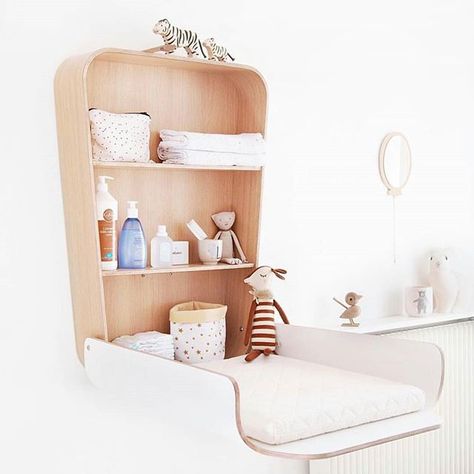 Pin for Later: 12 Space-Saving Nursery Hacks to Prep Baby's Room Make your changing table compact. Boy Nursery Design, Nursery Hacks, Lactation Room, Stylish Baby Boy, Nursery Changing Table, Baby Changing Station, Changing Tables, Baby Furniture Sets, Baby Changing Tables