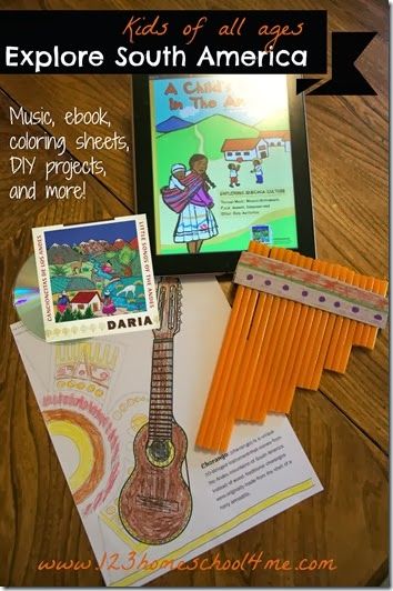 Teach children about South America through music, crafts, ebook, coloring sheets, and more South America Activities For Preschool, South America Crafts, South America Continent, 123 Homeschool 4 Me, America Theme, Montessori Geography, Country Studies, Geography For Kids, Teaching Geography