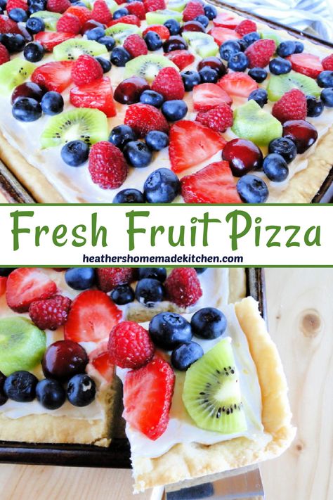 Dessert With Fresh Fruit, Fruit Pizza Crust Recipe, Homemade Fruit Pizza Crust, Fresh Fruit Dessert Recipes, Fruit Pizza Sugar Cookie Pillsbury, Fruit Pizza With Cream Cheese, Fresh Fruit Pizza, Fruit Pizza Crust, Easy Fruit Pizza