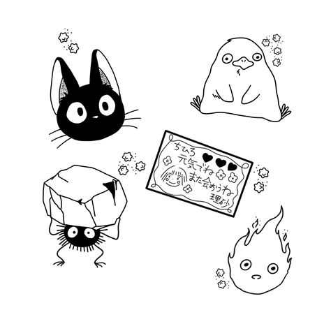 simple ghibli tattoo flash sheet ideas Flash Sheet Ideas, Tatuaje Studio Ghibli, Studio Ghibli Tattoo, Ghibli Tattoo, Flash Sheet, Tattoo Flash Sheet, Cute Small Tattoos, Studio Ghibli Art, Up Tattoos