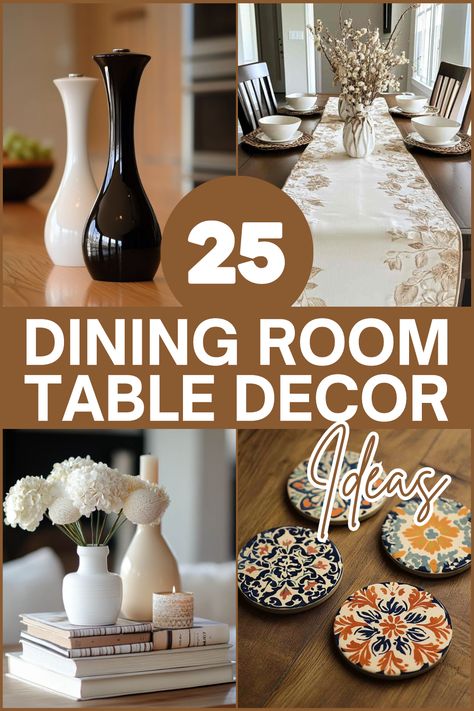 Looking to transform your dining space? Here are 25 simple yet stylish dining room table decor ideas that add warmth, charm, and elegance to any home! #DiningRoomDecor #TableDecorIdeas #HomeDecor #InteriorDesign #DiningRoomInspiration Oblong Dining Table Decor, Square Dining Table Decor Ideas, Staging Dining Room Table, Small Dining Table Decor, Dining Room Decor Ideas Modern, Modern Dining Table Decor, Dining Table Scape, Dining Table Decor Modern, Dining Table Decor Everyday