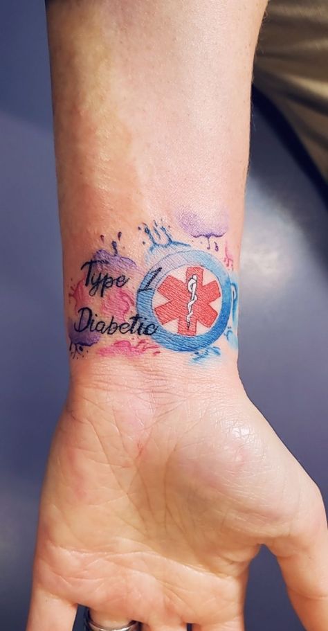 ' Medic Alert Tattoo Ideas, Medical Allergy Tattoo Ideas, Medical Alert Tattoo Ideas, Medic Alert Tattoo, Dysautonomia Tattoo, Type 1 Tattoo Ideas, Amy Tattoo, Best Wrist Tattoos, Medical Tattoos