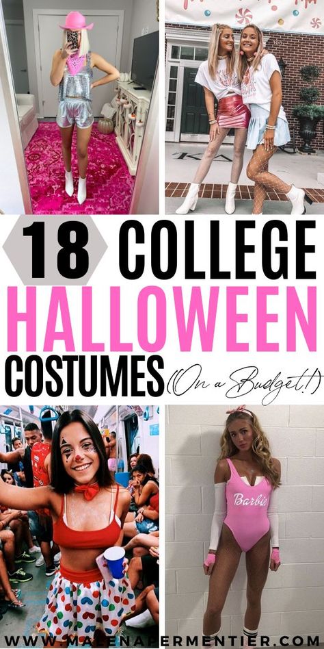 Pink College Halloween Costume Ideas Halloween Costumes For College, College Halloween Costume Ideas, Pink Halloween Costumes, College Halloween Costume, Sew Halloween Costume, College Halloween Costumes, College Costumes, College Halloween Party, Easy College Halloween Costumes