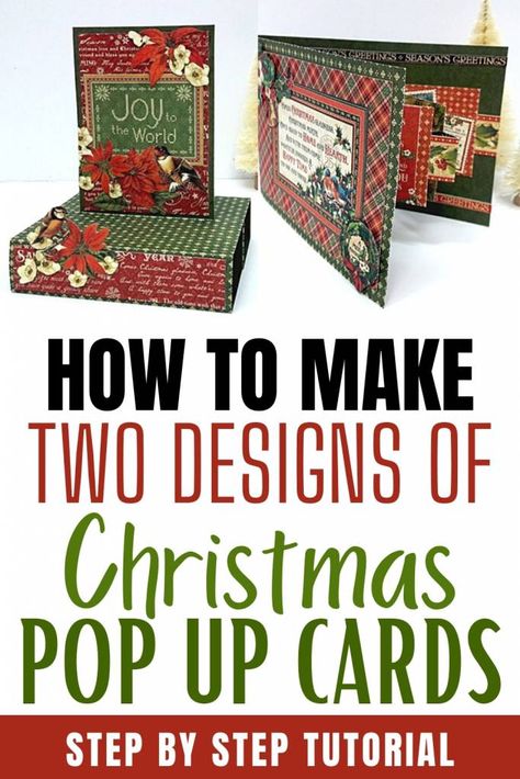 How to make two easy types of fabulous pop up cards How To Make Pop Up Christmas Cards, Diy Pop Up Card Christmas, Christmas Pop Out Cards, Diy Pop Up Cards Christmas, Pop Up Christmas Cards Diy Templates, Pop Up Christmas Cards Diy Tutorials, Stampin Up Pop Up Cards, How To Make Pop Up Cards Step By Step, Pop Up Card Templates Free Printable