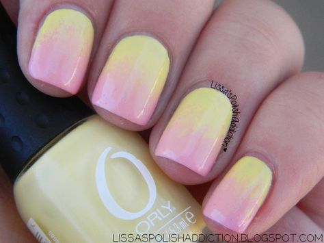 #nails #fingernails #nailpolish #fingernailpolish #manicure #fingers  #hands #prettynails  #naildesigns #nailart #orlynailpolish #yellowpolish #pinkpolish #yellow #pink Gradient Tutorial, Feather Nails, Peach Nails, Gradient Nails, Summer Nails Colors, Nail Polish Designs, Yellow And Pink, Yellow Nails, Nail Art Summer