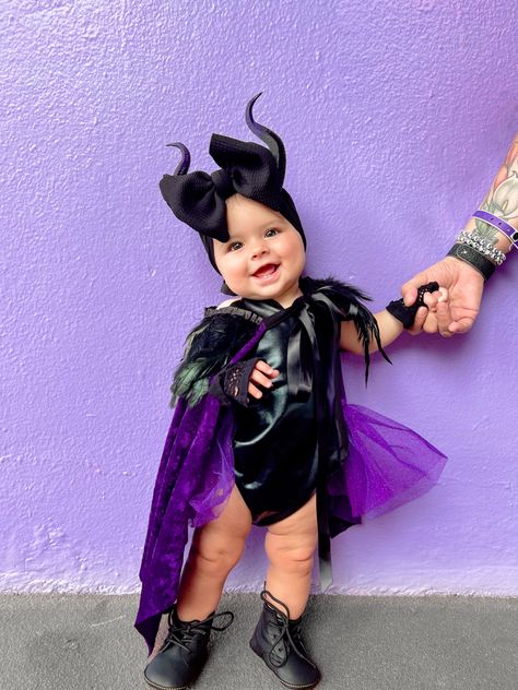 Cute Baby Halloween Costumes Girl, Halloween Costumes For Baby Girl, Infant Halloween Costumes Girl, One Year Old Halloween Costume Girl, Baby Girl First Halloween Costume, Halloween Costumes Baby Girl, Baby Disney Costume, Baby Girl Costumes For Halloween, Malificent Kids Costume