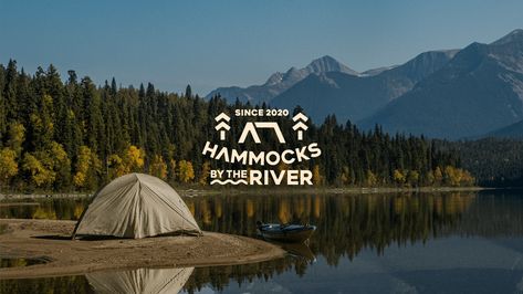 Hammocks By The River | Behance Charming Aesthetic, Adventure Branding, Outdoor Logos, Hotel Logo, Logo Project, Unique Logo Design, Branding Logo Design, Travel Logo, Adobe Premiere Pro