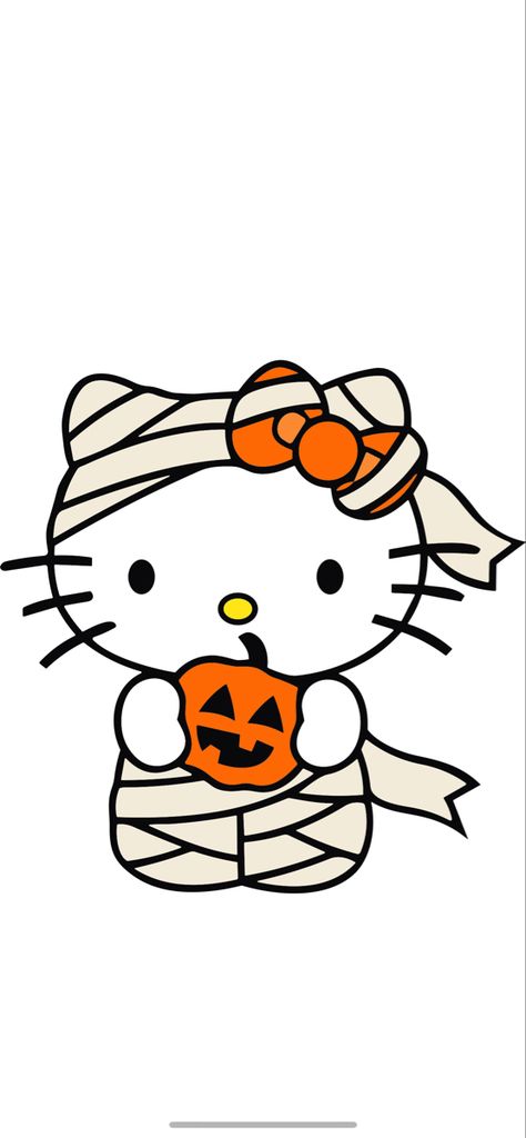 Hello Kitty Halloween Printables, Hello Kitty Halloween Characters, Halloween Toppers For Bouquets, Hello Kitty School Aesthetic, Halloween Sanrio Drawings, Spooky Girly Wallpaper, Bouquet Toppers Printable, Kawaii Drawings Halloween, Cute Fall Characters