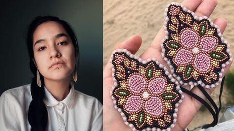 Meet the Cree artist behind the 'Bead This In Your Style' challenge | CBC News Cree Beadwork, Beadwork Designs, Mandala Coloring Books, Beading Techniques, Native American Tribes, First Anniversary, Style Challenge, Mandala Coloring, Simple Shapes