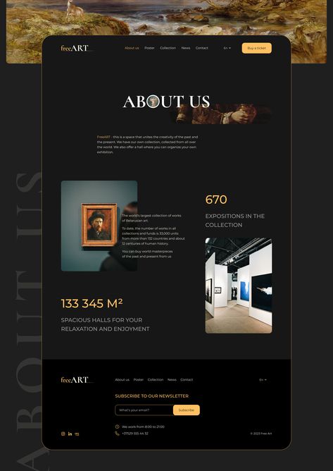 Classic Website Design, About Us Page Web Design, About Us Ui Design, Art Gallery Website Design, About Us Page Design Website, About Us Web Design, Museum Website Design, About Page Web Design, Website About Us