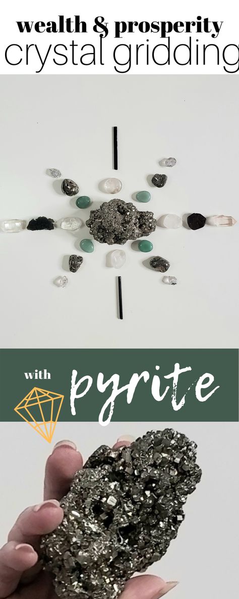 Crystal Grids For Money, Money Crystal Grid, Crystal Grid For Money, Crystal Combos, Crystals For Wealth, Crystals Healing Grids, Best Crystals, Crystal Grids, Pyrite Crystal