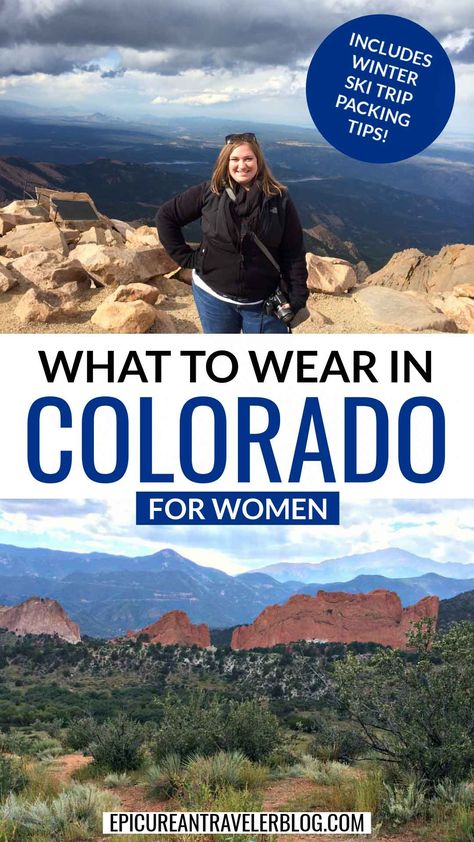 What to wear in Colorado for women with winter ski trip packing tips Colorado Spring Outfits Style, September In Colorado Outfits, What To Wear To Colorado Fall, Outfits For Denver Colorado Summer, How To Dress For Colorado Fall, Outfits For Colorado Spring, What To Pack For Colorado In September, What To Pack For Denver Colorado Fall, What To Wear In Denver In September