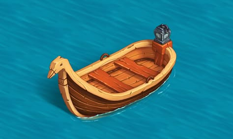 ArtStation - Boat, Nikita Vitchenko Boat Icon, Boat Cartoon, Pirate Books, Boat Illustration, Pirate Boats, Props Concept, Cartoon House, Native American Symbols, Lighthouse Art