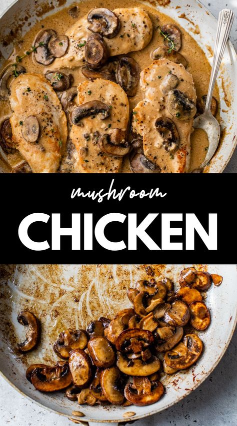 Chicken Mushroom Recipes Dairy Free, Skillet Chicken With Mushrooms, Fried Chicken Mushroom Recipes, Mushroom Chicken Recipes Easy, Chicken With Portabella Mushrooms, Sheet Pan Chicken And Mushrooms, Chicken N Mushroom Recipes, Skillet Chicken And Mushrooms, Grilled Chicken And Mushrooms