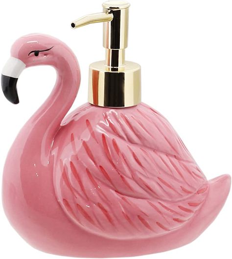 Servette Home Flamingo Soap Dispenser with Pump for Bathroom or Kitchen Sink, Pink : Amazon.co.uk: Home & Kitchen Flamingo Soap, Flamingo Bathroom Decor, Home Decor Ideas Bathroom, Ceramic Flamingo, Flamingo Bathroom, Bathroom Accessories Design, Pink Bathroom Decor, Flamingo Theme, Flamingo Decor