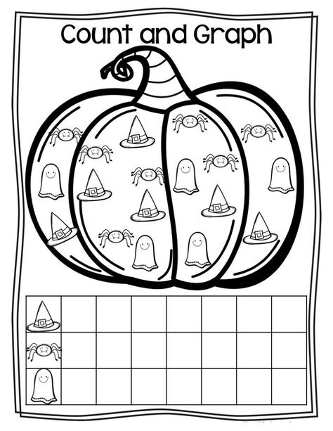 Halloween graph | #finemotorskills #earlychildhoodeducation #toddleractivities #earlyyears #toddler #writing #reading #practicesheets #prek #earlylearning #playandlearn #math #numbers Halloween Math Worksheets, Number Writing, Graphing Worksheets, Halloween Kindergarten, Halloween Worksheets, Fall Lessons, Prek Math, Fall Kindergarten, Halloween Classroom