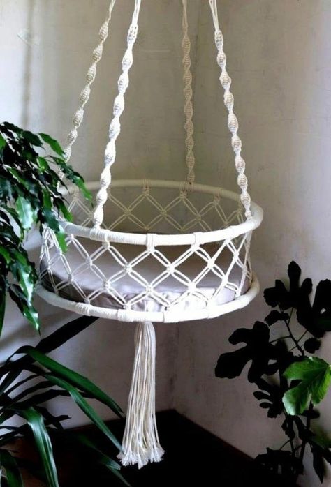 DecoratingQueenTr Custom Hanging Cat Macrame Basket Macrame Cat Bed, Macrame Bed, Macrame Cat Hammock, Macrame Basket, Pet Hammock, Cat Hammock, Cat Beds, Macrame Hanging, Boho Wall Hanging