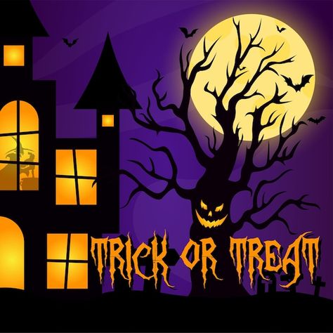 Halloween trick or treat background with... | Premium Vector #Freepik #vector #halloween #background-banner #pumpkin #halloween-background Spooky Costumes, Halloween Background, About Halloween, Halloween Event, Halloween Trick Or Treat, Pumpkin Halloween, Halloween Hacks, Background Banner, Simple Tricks