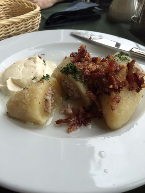 Cepelinai Cepelinai Recipe, Lithuanian Food, Lithuania Food, Lithuanian Recipes, Stuffed Potato, Potato Juice, Raw Potato, Dried Potatoes, Potato Dumplings