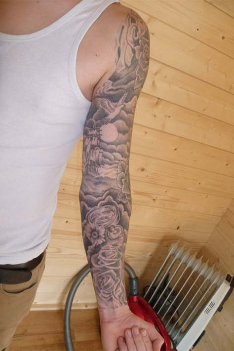 Cloud tattoos Cloud Tattoos, Cloud Tattoo Sleeve, Cloud Tattoo Design, Tattoo Sleeve Filler, Outer Forearm Tattoo, Tattoo Background, Full Arm Tattoos, Tattoo Inspiration Men, Cloud Tattoo