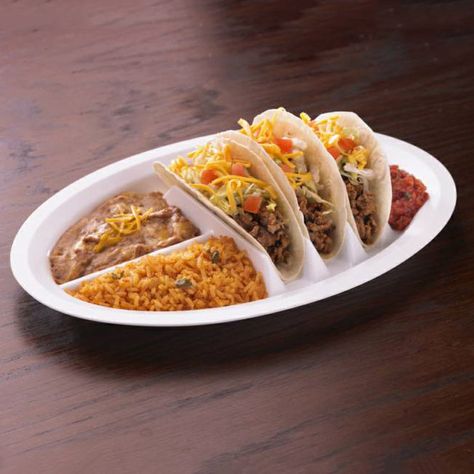 Taco Sides, Sides Dinner, Taco Plate, Fried Beans, Taco Stand, Serve Ware, Homemade Tacos, Dinner Plate Sets, Plates Set