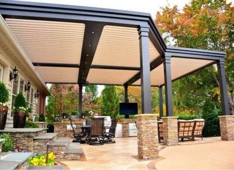 Retractable Louvered Pergola | Adjustable Pergola | Marygrove Adjustable Pergola, Retractable Pergola Canopy, Louvered Roof, Louvered Pergola, Retractable Pergola, Retractable Screen, Pergola Canopy, Retractable Awning, Covered Pergola