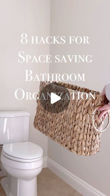 Nicole Boyle on Instagram: "Comment links or find the links in my profile. These are my all time favorite bathroom finds that my family uses daily. The woven basket looks pretty, and offers extra storage for towels or toilet paper. The toilet paper holder with built in shelf is perfect for wipes or your phone. I love an automatic close trash can, so the trash is never left open. These hooks are always a favorite, because the use suction and don’t damage your wall or tile. Comment link for all the bathroom favorites. #homehacks" Bathroom With Laundry Basket, Wc Cabinet Ideas, Toilet Paper Storage Bathroom, Under Bathroom Sink Storage Ideas Small Spaces, Bathroom Feminine Product Storage, Small Bath Organization Ideas, Around The Toilet Storage Ideas, Where To Put Towels In Small Bathroom, Over The Toilet Storage Ideas Modern