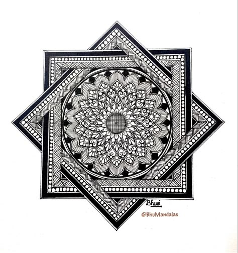 Mandala Art Meaningful Mandala Art, Geometric Designs Art Creative, Square Mandala Design, Kalighat Paintings, Mandala Shapes, Mandala Sketch, Mandala Book, Emoji Drawings, Mandela Art