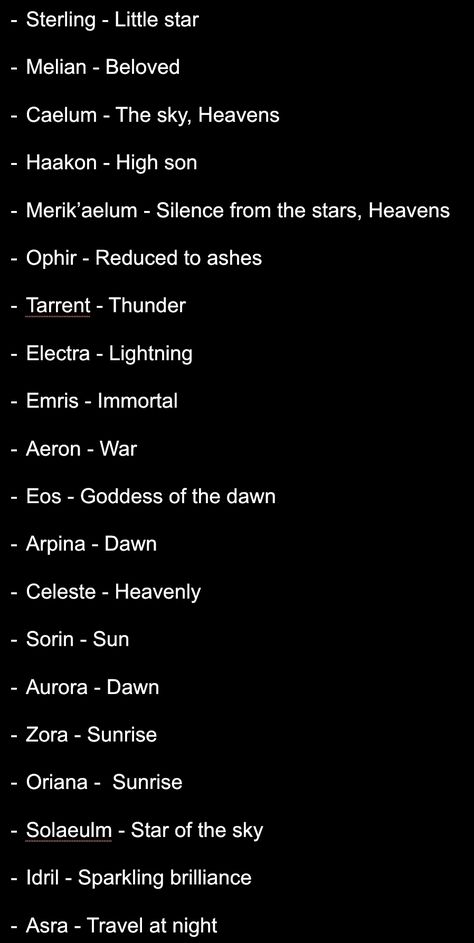 Nose Types Names, Atla Names Ideas, Sci Fi Last Names, Last Names Meaning Moon, Spider Names Ideas, Universe Names Ideas, Character Names And Meanings, Magical Names For Places, Valorant Names Ideas