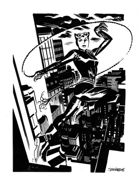 Catwoman by Chris Samnee Comic Art Samnee Art, Phil Bourassa, Chris Samnee, Supergirl Costume, Jamie Hewlett, Bruce Timm, Frank Miller, Graphic Novel Art, Bucky Barnes Winter Soldier