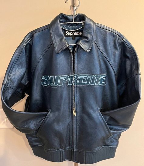 Supreme Leather Jacket, Thought Clothing, Baggy Tops, Instagram Jewelry, Silver Surfer, Fire Fits, Trendy Fashion Outfits, Stylish Jackets, Modern Outfits