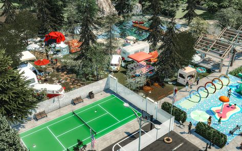 BoneSimsDesigns | creating Sims Builds & CC | Patreon Sims 4 Cc Community Lots, Sims 4 Water Park, Sims 4 Builds Cc, Sims 4 Park, Cc Patreon, Sims Builds, Sims 4 Build, Sims Community, Dog Park