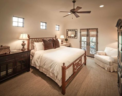 Step inside this incredibly beautiful Mediterranean style home in Texas Complete Bedroom Set, Twin Bedroom Sets, Best Leather Sofa, Mediterranean Style Home, Brown Bed, Couch Set, Master Bedrooms Decor, Guest Bedrooms, Bedroom Colors