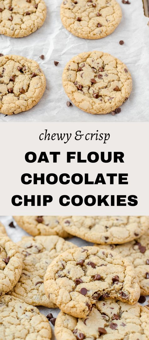 Easy Oat Flour Cookies, Oatmeal Flour Cookies Healthy, Oat Flour Protein Cookies, Oat Flour Gluten Free Recipes, Chocolate Chip Cookies With Oat Flour, Oat Flower Cookies, Oat Flour Oatmeal Cookies, Oat Flour Bars, Oat Flour Shortbread Cookies