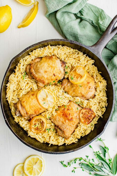 Lemon Chicken And Orzo, Crockpot Lemon Chicken, Dinner Ideas Chicken, Garlic Lemon Chicken, Chicken And Orzo, Lemon Chicken Orzo, Lemon Chicken Thighs, Lemon Basil Chicken, Easy Dinner Recipes Crockpot