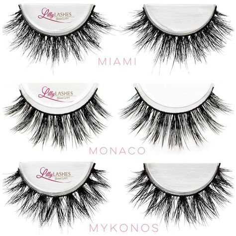 My 3 Favorite 3D Mink @LillyLashes are finally restocked  1. "Miami"- Fluttery lash glam 2. "Monaco"- A more dramatic Miami 3. "Mykonos"- All out drama!!  Grab your 3D Mink pair at @LillyLashes .com before they sell out again!! #GhalichiGlam Lilly Lashes Mykonos, Lilly Ghalichi, Lilly Lashes, Silk Lashes, Beautiful Lashes, Fake Lashes, Makeup Goals, Fake Eyelashes, False Lashes