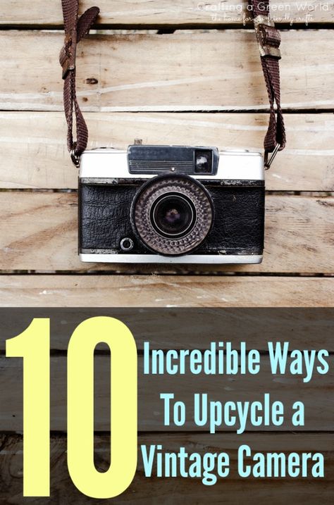 10 Incredible Ways To Upcycle a Vintage Camera. Love these! I have a thrift shop nearby that usually has vintage cameras. I may have to go raid it for one! Antique Camera Decor, Antique Camera Display, Vintage Camera Decor, Refurbish Ideas, Camera Crafts, Green Crafts, Camera Decor, Travel Inspired Decor, Camera Lamp