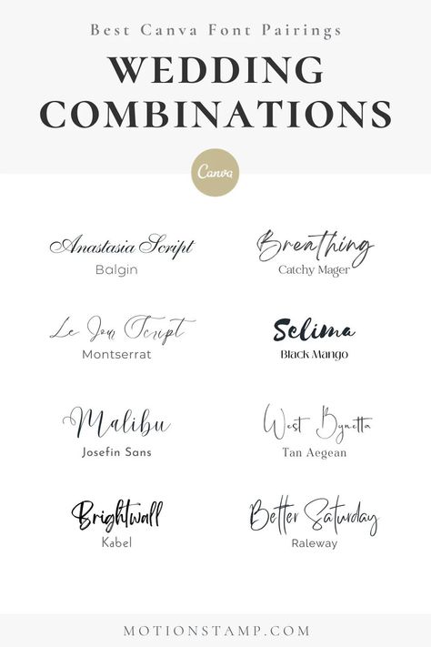 Wedding Fonts Combinations, Fonts Pairing, Font Canva Lettering, Wedding Invitation Fonts, Canva Font, Font Pairings, Western Font, Instagram Font, Font Ideas