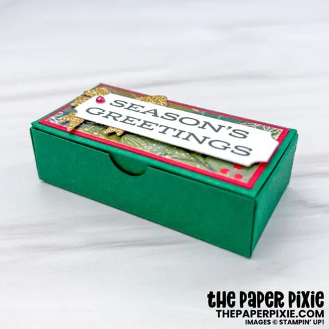 Chocolate and Chapstick Gift Box - The Paper Pixie Chapstick Gift, The Paper Pixie, Paper Pixie, 3d Paper Projects, Boughs Of Holly, Hershey Nugget, Paper Box Diy, Dove Chocolate, Card Box Holder