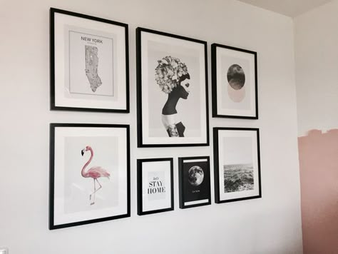 Ikea Frames Gallery Wall Ribba, Ribba Gallery Wall Layout Ikea Frames, Ikea Wall Frames Ideas, Ikea Ribba Gallery Wall Layout, Ribba Frame Ideas, Ribba Ikea Ideas, Ikea Picture Frame Wall, Ikea Ribba Gallery Wall, 3 Picture Frames On Wall Layout