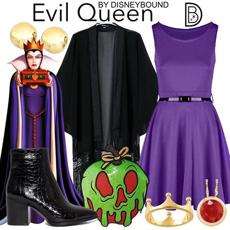 Disney Bound Outfits Villians, Evil Queen Costume, Disney Outfits Women, Disney Evil Queen, Disney Themed Outfits, The Evil Queen, Snow White Disney, Disney Inspired Fashion, Queen Outfit