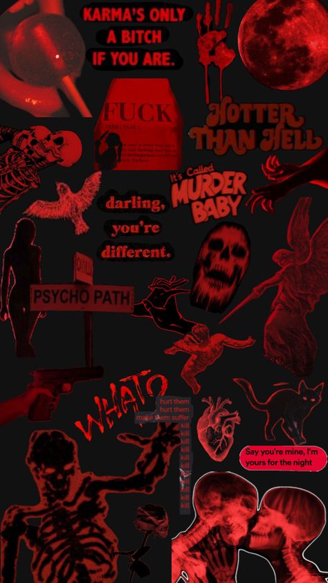 Red Collage, Horror Fanatic, Youre Mine, Phone Wallpaper Patterns, Black Aesthetic Wallpaper, Red Wallpaper, Aesthetic Collage, Personal Photo, Dark Wallpaper