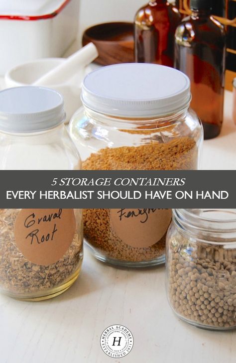 5 Storage Containers Every Herbalist Should Have On Hand Witchy Apothecary, Types Of Storage, Herb Ideas, Herb Medicine, Herbal Benefits, Diy Apothecary, Natural Mama, Pineapple Health Benefits, Herbal Academy