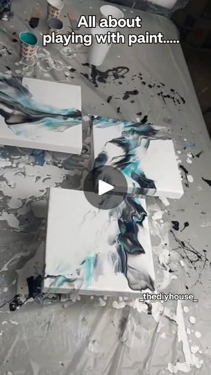 Paint Pours, Glue Art, Colorful Paintings Acrylic, Interesting Videos, Canvas Work, Paint Techniques, Work Art, Trending Art, Paint Colour